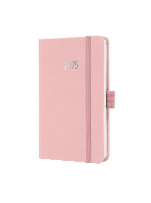 Naptár, A6, heti, 2025, dombornyomott borító, SIGEL "Jolie", lágy rózsaszín