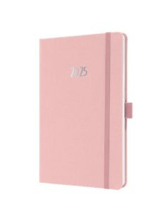   Naptár, A5, heti, 2025, dombornyomott borító, SIGEL "Jolie", lágy rózsaszín
