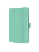 Naptár, A6 , heti, 2025, kemény boritó, SIGEL "Jolie", mentazöld
