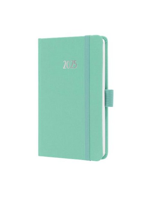 Naptár, A6 , heti, 2025, kemény boritó, SIGEL "Jolie", mentazöld