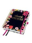 Naptár, spirál, A5, heti, 2025, kemény borító, SIGEL "Jolie", Flower love