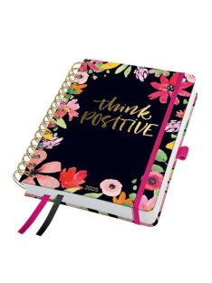   Naptár, spirál, A5, heti, 2025, kemény borító, SIGEL "Jolie", Flower love