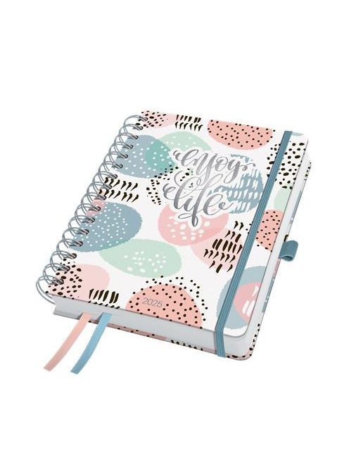 Naptár, spirál, A5, heti, 2025, kemény borító, SIGEL "Jolie", Rose Inspiration