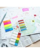 Jelölőcímke, műanyag, 5x25 lap, 45x12 mm, STICK N, neon színek (SN21050)