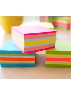   Öntapadó jegyzettömb, 51x51 mm, 250 lap, STICK N, neon színek (SN21203)