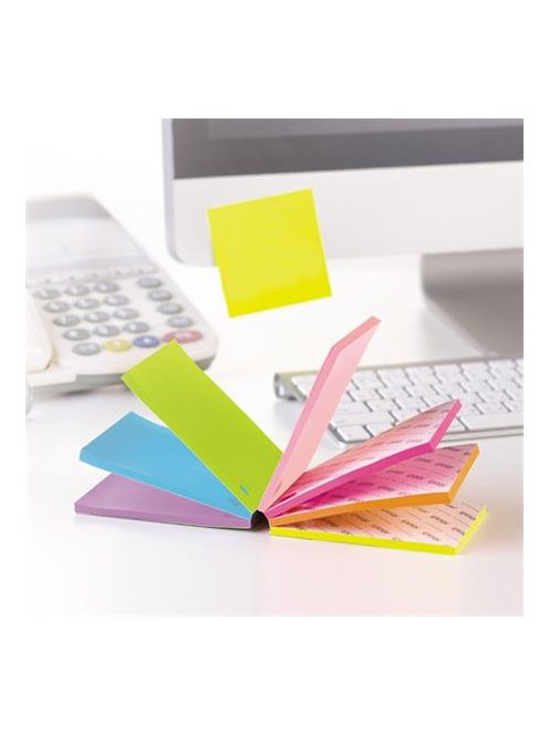 Öntapadó jegyzettömb, 101x76 mm, 280 lap, STICK N "Magic Cube", neon színek (SN21255)