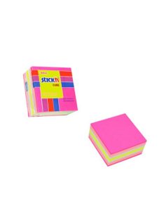   Öntapadó jegyzettömb, 51x51 mm, 250 lap, STICK N, neon rózsaszín (SN21533)