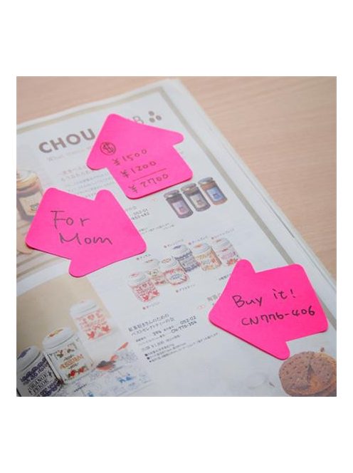 Öntapadó jegyzettömb, nyíl alakú, 70x70 mm, 50 lap, STICK N, magenta (SN21542)