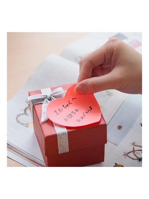 Öntapadó jegyzettömb, szív alakú, 70x70 mm, 50 lap, STICK N, rózsaszín (SN21545)