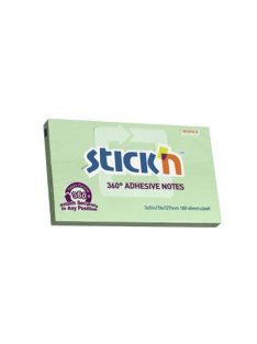   Öntapadó jegyzettömb, 76x127 mm, 100 lap, STICK N, zöld (SN21556)