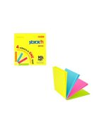 Öntapadó jegyzettömb, 76x76 mm, 100 lap, STICK N "Magic Pad" neon színek (SN21571)