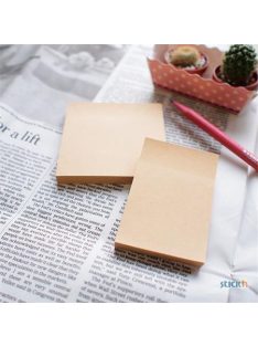   Öntapadó jegyzettömb, 76x51 mm, 100 lap, STICK N "Kraft Notes", barna (SN21638)