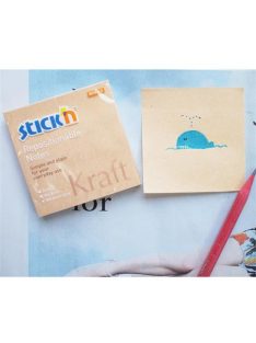   Öntapadó jegyzettömb, 76x76 mm, 100 lap, STICK N "Kraft Notes", barna (SN21639)