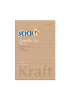   Öntapadó jegyzettömb, vonalas, 150x101 mm, 100 lap, STICK N "Kraft Notes" (SN21641)