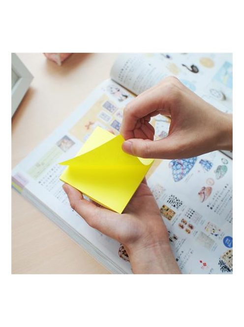 Öntapadó jegyzettömb, 76x76 mm, 90 lap, STICK N "Extra Sticky", neon sárga (SN21670)