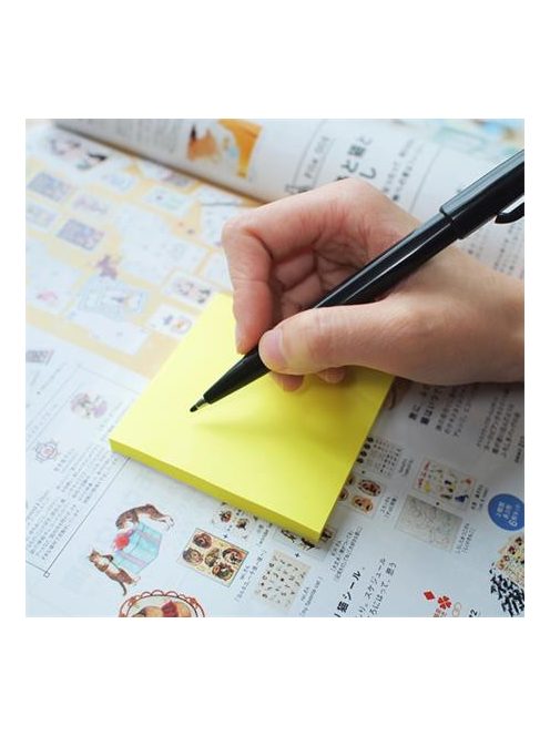 Öntapadó jegyzettömb, 76x76 mm, 90 lap, STICK N "Extra Sticky", neon sárga (SN21670)