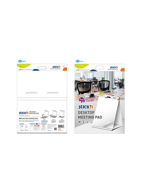 Asztali flipchart tömb, öntapadó, 584x508 mm, 20 lap, STICK N, fehér (SN21794)