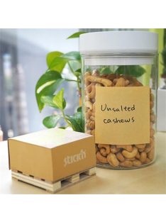   Öntapadó jegyzettömb, 76x76 mm, 400 lap, mini raklap, STICK N "Kraft Cube", barna (SN21816)