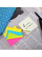 Öntapadó jegyzettömb, 76x76 mm, 100 lap, STICK N, neon színek (SN21822)