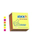 Öntapadó jegyzettömb csomag, "Z", 76x76 mm, 6x100 lap, STICK N, neon színek (SN21848)
