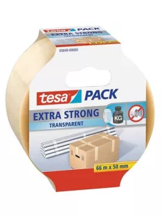   Csomagolószalag, 50 mm x 66 m, TESA "Extra Strong", átlátszó (TE57171)