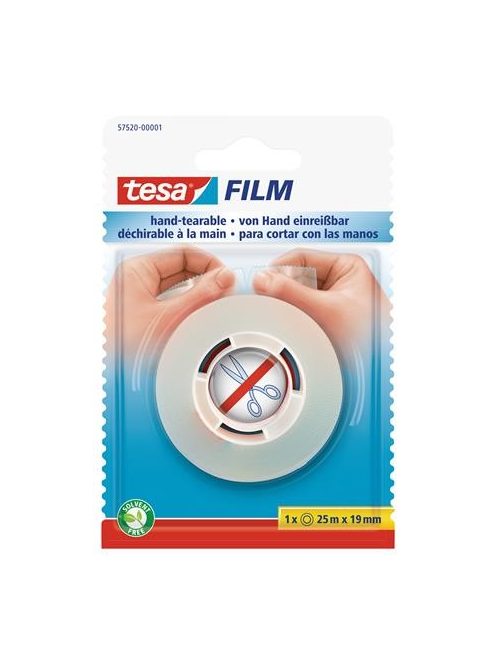 Ragasztószalag, kézzel téphető, 19 mm x 25 m, TESA "Tesafilm", átlátszó (TE57520)
