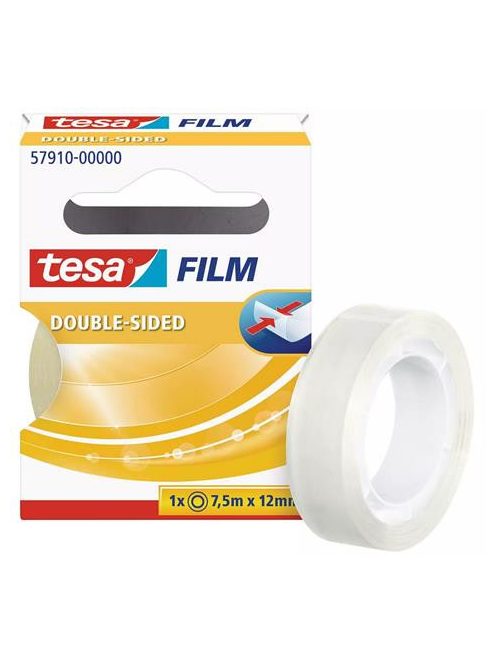 Ragasztószalag, kétoldalas, 12 mm x 7,5 m, TESA "Tesafilm" (TE57910)