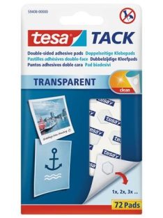   Ragasztópont, kétoldalas, 72 db, TESA "Tack", átlátszó (TE59408)