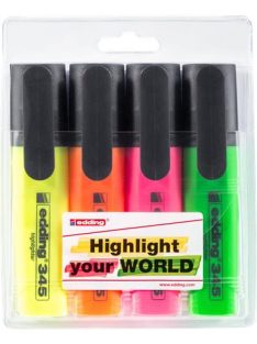   Szövegkiemelő készlet, 2-5 mm, EDDING "345", 4  külnböző szín (TED3450V4)