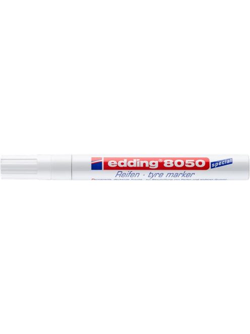 Gumijelölő marker, 2-4 mm, kúpos, EDDING "8050", fehér (TED8050F)