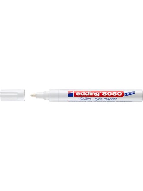 Gumijelölő marker, 2-4 mm, kúpos, EDDING "8050", fehér (TED8050F)