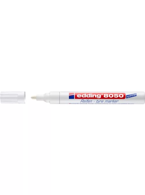 Gumijelölő marker, 2-4 mm, kúpos, EDDING "8050", fehér (TED8050F)