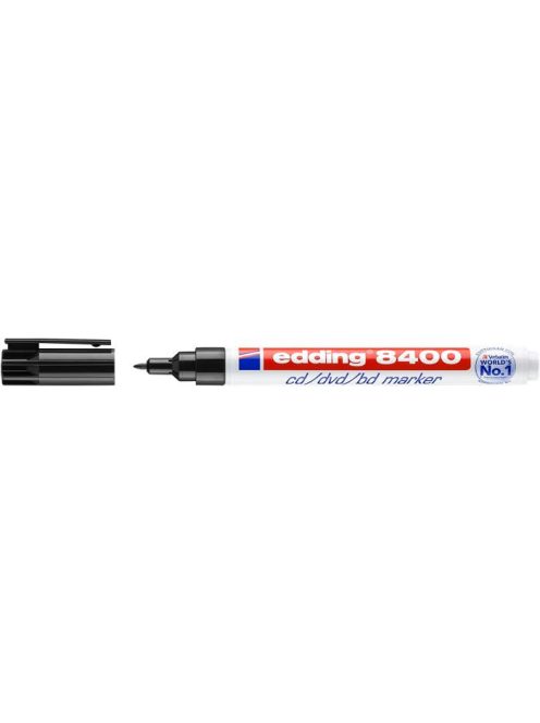 Alkoholos marker, CD/DVD, 0,5-1 mm, EDDING "8400", fekete (TED8400FK)