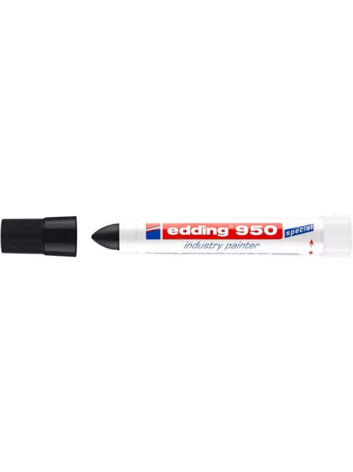Jelölő marker, 10 mm, kúpos, EDDING "950", fekete (TED950FK)