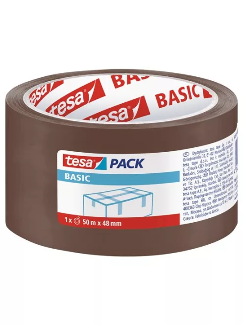 Csomagolószalag, 48 mm x 50 m, TESA "Basic", barna (TESCS58573)