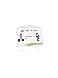   Azonosítókártya-tartó, műanyag, nyitott, fekvő, 54x85 mm, TARIFOLD (TF200429)