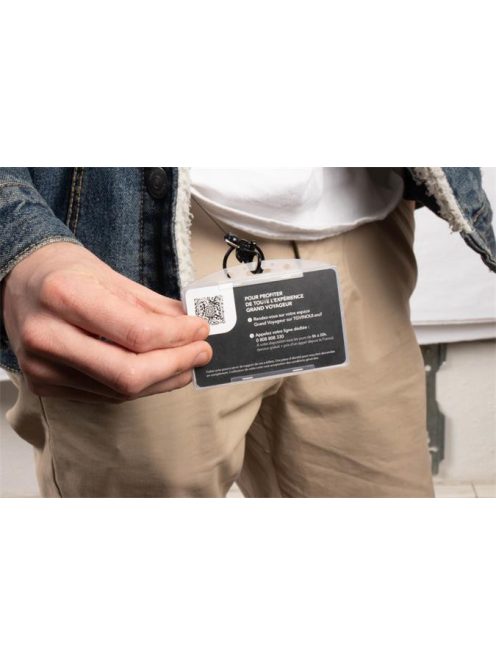 Azonosítókártya-tartó, műanyag, nyitott, fekvő, 54x85 mm, TARIFOLD (TF200429)