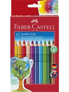   Színes ceruza készlet, háromszögletű, FABER-CASTELL "Jumbo Grip", 12 különböző szín (TFC110912)