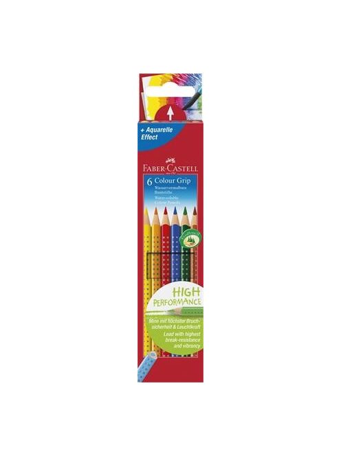 Színes ceruza készlet, háromszögletű, FABER-CASTELL "Grip 2001", 6 különböző szín (TFC112406)