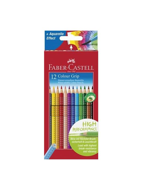Színes ceruza készlet, háromszögletű, FABER-CASTELL "Grip 2001", 12 különböző szín (TFC112412)