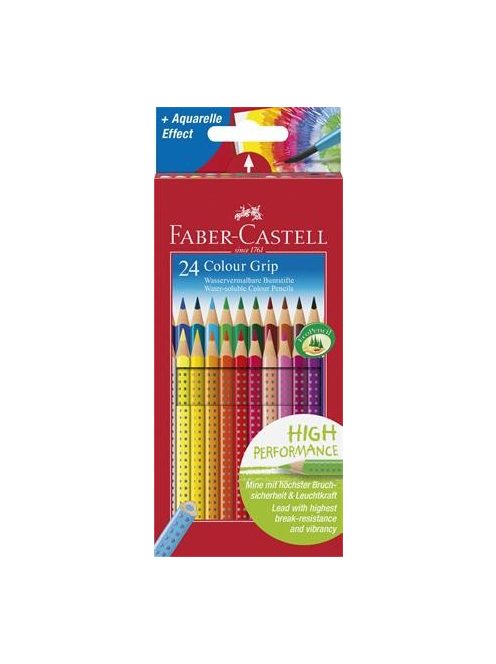 Színes ceruza készlet, háromszögletű, FABER-CASTELL "Grip 2001", 24 különböző szín (TFC112424)