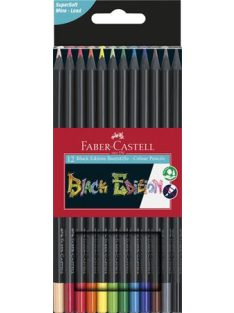   Színes ceruza készlet, háromszögletű, FABER-CASTELL "Black Edition",  12 különböző szín (TFC116412)