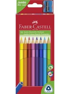   Színes ceruza készlet, háromszögletű, FABER-CASTELL "Jumbo", 10 különböző szín (TFC116510)