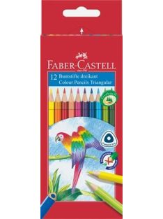   Színes ceruza készlet, háromszögletű, FABER-CASTELL "Papagáj", 12 különböző szín (TFC116512)