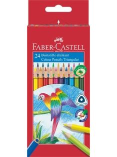   Színes ceruza készlet, háromszögletű, FABER-CASTELL "Papagáj", 24 különböző szín (TFC116544)