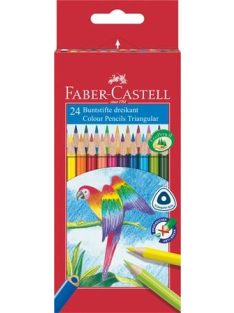   Színes ceruza készlet, háromszögletű, FABER-CASTELL "Papagáj", 24 különböző szín (TFC116544)