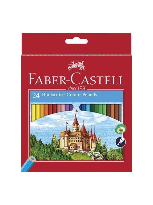 Színes ceruza készlet, hatszögletű, FABER-CASTELL "Classic", 24 különböző szín (TFC120124)