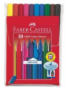   Filctoll készlet, háromszögletű, FABER-CASTELL "Grip", 10 különböző szín (TFC155310)