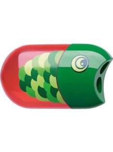   Hegyező és radír, kétlyukú, tartályos, FABER-CASTELL, hal minta (TFC183525)