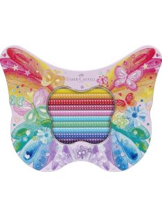   Színes ceruza készlet, fém doboz, FABER-CASTELL "Sparkle", 20 különböző szín, pillangó (TFC201971)